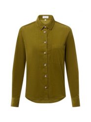 Marie Lund bluzka sztruksowa Kobiety Sztruks zielony, 36. Zielone bluzki damskie Marie Lund, bez wzorów, z bawełny, eleganckie, bez kołnierzyka, bez ramiączek. Za 159.95 zł.