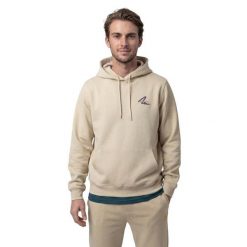 Męska bluza tenisowa z kapturem Siroko Newport Beige. Brązowe bluzy męskie SIROKO, m, bez wzorów, z materiału, z kapturem. Za 169.00 zł.
