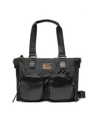 Monnari Torebka BAG0330-020 Czarny. Czarne torebki do ręki damskie Monnari, bez wzorów, z materiału, bez dodatków. Za 149.99 zł.