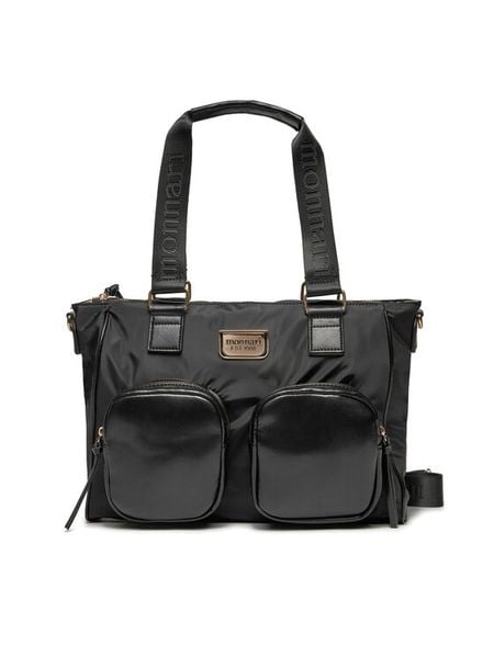 Monnari Torebka BAG0330-020 Czarny. Czarne torebki do ręki damskie Monnari, bez wzorów, z materiału, bez dodatków. Za 149.99 zł.