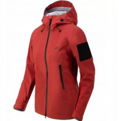 SQUALL Women's Hardshell Jacket - TorrentStretch - Crimson Sky - XL/Regular. Czerwone kurtki damskie HELIKON, s, bez wzorów, z hardshellu, bez kaptura. Za 799.99 zł.