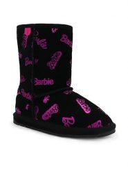 EMU Australia Śniegowce Barbie Wallaby Print Lo K12904 Czarny. Czarne buty zimowe dziewczęce Emu Australia, ze skóry, bez zapięcia. Za 449.99 zł.