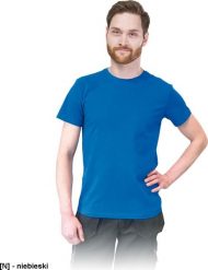 R.E.I.S. TSRSLIM - t-shirt męski o dopasowanym kroju, 100% bawełna - niebieski L. Niebieskie t-shirty męskie R.E.I.S., l, bez wzorów, z bawełny, bez kołnierzyka. Za 17.91 zł.