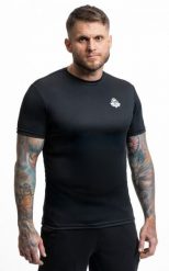 T-Shirt koszulka techniczna premium czarna z białym logo DBX Bushido. Czarne t-shirty męskie DBX BUSHIDO, l, bez wzorów, z materiału, biznesowe, bez kołnierzyka. Za 119.99 zł.