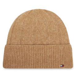 Czapka Tommy Hilfiger. Brązowe czapki i kapelusze damskie Tommy Hilfiger, na zimę, bez wzorów. Za 169.99 zł.