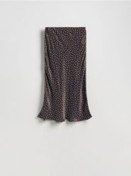 Spódnica z wiskozy - ciemnobrązowy. Brązowe spódnice damskie Reserved, l, bez wzorów, z wiskozy, proste. Za 129.99 zł.