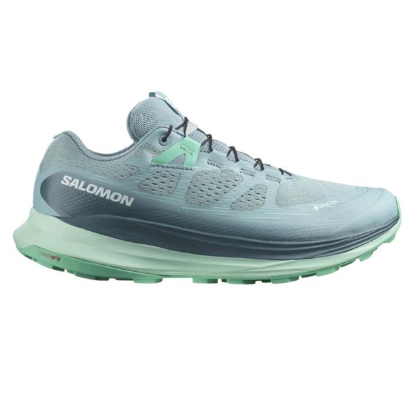 Buty do biegania damskie Salomon Ultra Glide 2 Gtx. Niebieskie obuwie sportowe damskie Salomon, bez wzorów, do biegania. W wyprzedaży za 477.00 zł.