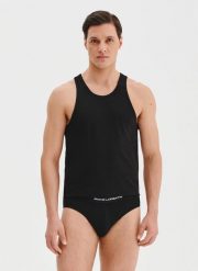 PAKO LORENTE – Tank top męski w czarnym kolorze, dwupak. Czarne skarpety męskie Pako Lorente, bez wzorów, z bawełny. Za 99.99 zł.