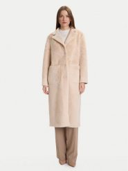 Rinascimento Futro CFC0122205003 Beżowy Regular Fit. Brązowe płaszcze damskie Rinascimento, m, bez wzorów, z futra, bez kaptura. Za 719.99 zł.