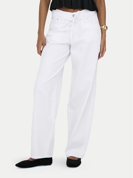 ONLY Jeansy Gianna 15363227 Biały Balloon Fit. Białe jeansy damskie Only. Za 174.99 zł.