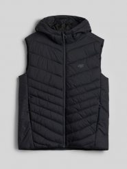 4F Bezrękawnik z wypełnieniem syntetycznym męski - czarny 3XL. Czarne kurtki męskie 4f, m, bez wzorów, z materiału, klasyczne, bez kaptura. Za 229.99 zł.