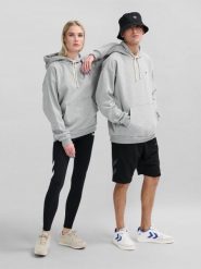 Bluza z kapturem Hummel Loose Bee. Szare bluzy damskie Hummel, na jesień, m, z aplikacjami, z bawełny, z kapturem. Za 255.35 zł.