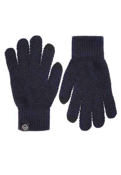 Klasyczne rękawiczki H-FILIP. Niebieskie rękawiczki męskie Volcano, na zimę, bez wzorów, z dzianiny, klasyczne. Za 39.99 zł.