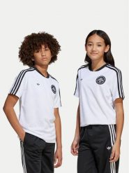 Adidas T-Shirt Football JV7682 Biały Loose Fit. Białe t-shirty dla chłopców Adidas, bez wzorów, z syntetyku, bez ramiączek. Za 109.99 zł.