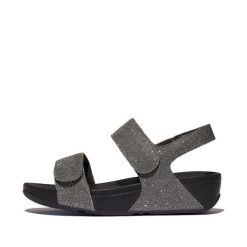 Sandały damskie FitFlop Lulu Shimmerlux Back-Strap. Szare klapki damskie FIT FLOP, bez wzorów, bez obcasa, bez zapięcia. Za 478.50 zł.
