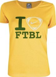 Nike Koszulka damska Nike I Love Ftbl żółta 257286 703 M. Żółte t-shirty damskie Nike, m, bez wzorów, bez kołnierzyka. Za 115.87 zł.