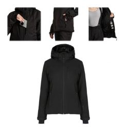 Kurtka narciarska damska KADVA Edge X Jacket. Czarne kurtki damskie KADVA, bez wzorów, bez kaptura, narciarskie. Za 179.99 zł.