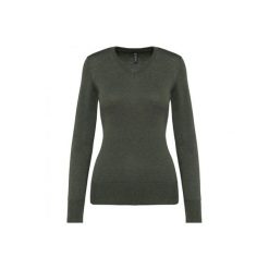 Damski sweter v-neck Kariban. Szare swetry damskie KARIBAN, na zimę, bez wzorów, bez kołnierzyka, bez ramiączek, bez kaptura. Za 139.00 zł.
