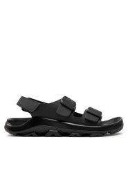 Birkenstock Sandały Mogami 1027161 Czarny. Czarne sandały damskie Birkenstock, bez wzorów, ze skóry, bez obcasa, na płaskiej podeszwie, bez zapięcia. Za 339.99 zł.