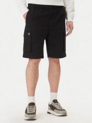Calvin Klein Jeans Szorty materiałowe LV04RB618G Czarny Regular Fit. Czarne szorty męskie Calvin Klein Jeans, m, bez wzorów, z bawełny. Za 369.99 zł.