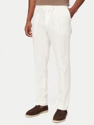 HUGO Spodnie materiałowe 50559695 Kremowy Regular Fit. Białe spodnie materiałowe męskie Hugo, m, bez wzorów, z bawełny. Za 649.99 zł.