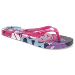 Różowe Japonki Ipanema Modne Obuwie Damskie. Białe klapki damskie Ipanema, bez wzorów, z materiału, bez obcasa, bez zapięcia. Za 99.99 zł.