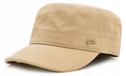 Męska Czapka, Wiosenno-Letnia - Patrolówka - Pako Jeans - Beżowa. Brązowe czapki i kapelusze męskie Pako Jeans, na lato, bez wzorów, z bawełny. Za 75.00 zł.