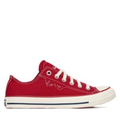 Trampki Converse. Czerwone trampki i tenisówki damskie Converse, bez wzorów, retro, bez zapięcia. Za 349.99 zł.