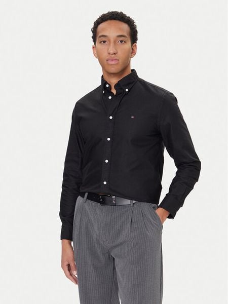Tommy Hilfiger Koszula Solid Heritage MW0MW35774 Czarny Regular Fit. Czarne koszule męskie Tommy Hilfiger, m, bez wzorów, z bawełny, bez kołnierzyka, bez ramiączek. Za 279.99 zł.