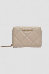 VALENTINO Beżowy średni damski portfel Ocarina Wallet. Brązowe portfele damskie Valentino by Mario Valentino, bez wzorów, ze skóry ekologicznej. W wyprzedaży za 194.99 zł.
