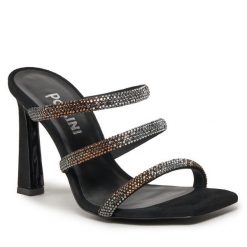 Klapki Pollini. Czarne klapki damskie Pollini, bez wzorów, bez obcasa. Za 1,889.00 zł.