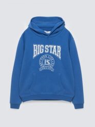 Bluza chłopięca z kapturem niebieska Lamen 402. Niebieskie bluzy dla chłopców Big Star, bez wzorów, z bawełny, bez ramiączek, z kapturem. Za 139.99 zł.