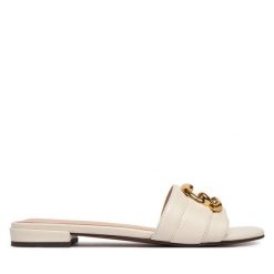 Klapki Coccinelle. Białe klapki damskie Coccinelle, bez wzorów, bez obcasa. Za 849.99 zł.