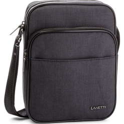 Saszetka LANETTI - RM0364 Black. Szare saszetki męskie Lanetti, z materiału, młodzieżowe. Za 99.99 zł.