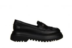 Mokasyny Bayla-200 155 1264 21 200025, Czarny, Skóra naturalna - 37. Czarne mokasyny damskie Bayla, z gumy. W wyprzedaży za 269.10 zł.