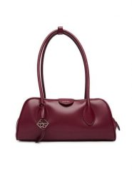 Calvin Klein Torebka Emblem Trio Shoulder Bag LV04F3369G Bordowy. Czerwone torebki do ręki damskie Calvin Klein, bez wzorów, ze skóry, bez dodatków. Za 649.99 zł.