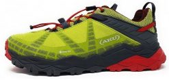 Buty turystyczne męskie AKU Flyrock GTX - lime/red. Czerwone trekkingi męskie Aku. Za 830.91 zł.