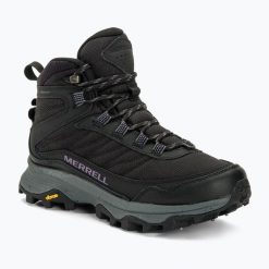Buty turystyczne damskie Merrell Moab Speed Thermo Spike Mid WP. Czarne obuwie sportowe damskie Merrell, trekkingowe. Za 579.99 zł.
