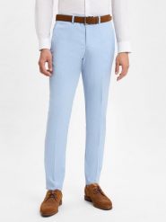 Finshley & Harding spodnie garniturowe - Kalifornia Mężczyźni Slim Fit niebieski, 48. Niebieskie eleganckie spodnie męskie Finshley & Harding, m, bez wzorów, z syntetyku. Za 299.95 zł.