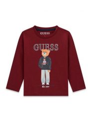 Guess Bluzka N6YI06 K3794 Bordowy Regular Fit. Czerwone koszule dla chłopców Guess, z aplikacjami, z bawełny, bez kołnierzyka, bez ramiączek. Za 114.99 zł.