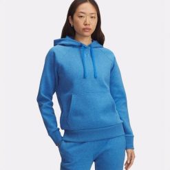 Bluza Damska Nierozpinana Z Kapturem Under Armour Rival Fleece Hoodie. Niebieskie bluzy sportowe damskie Under Armour, bez wzorów, z kapturem, na fitness i siłownię. Za 239.99 zł.