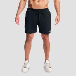 Szorty męskie fitness regular z kieszeniami czarne Base. Czarne krótkie spodenki sportowe męskie GYMBEAM, m, bez wzorów, z elastanu, do biegania. Za 97.90 zł.