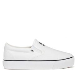 Tenisówki DC. Białe trampki i tenisówki damskie DC, bez wzorów, bez zapięcia. Za 159.99 zł.