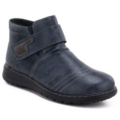 Botki damskie komfortowe na rzep granatowe Unisoft 26BT02-475. Botki damskie Unisoft, ze skóry ekologicznej, bez obcasa, bez zapięcia. Za 129.99 zł.