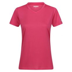 T-shirt Damski Jeden Kolor W Serek Fingal. Czerwone koszulki sportowe damskie Regatta, m, bez wzorów, sportowe, bez kołnierzyka. Za 39.99 zł.