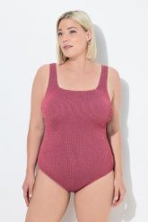Damskie Strój kąpielowy faktura karo miękki miseczki dekolt karo. Czerwone kostiumy jednoczęściowe damskie Ulla Popken, plus size, bez wzorów, z elastanu, plus size, do pływania. Za 191.99 zł.