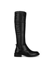 MEXX Kozaki MX/002C-RST Czarny. Czarne kozaki damskie Mexx, ze skóry, bez obcasa, na płaskiej podeszwie. Za 399.99 zł.