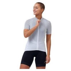 Koszulka rowerowa damska Odlo Stand-up collar ZEROWEIGHT rozpinana. Białe koszulki sportowe damskie Odlo, m, bez wzorów, bez kołnierzyka, bez ramiączek. W wyprzedaży za 400.45 zł.