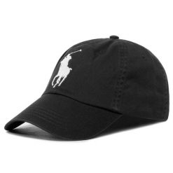 Czapka z daszkiem Polo Ralph Lauren. Czarne czapki i kapelusze damskie Polo Ralph Lauren, bez wzorów, sportowe. Za 319.99 zł.