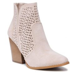 Botki DeeZee. Brązowe botki damskie DeeZee, bez obcasa, na słupku, bez zapięcia. Za 149.99 zł.